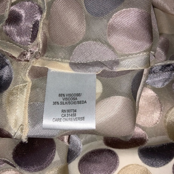 BCBGMaxAzria Satin Polka Dot Burnout Top Blush Pink Sz Small - Picture 9 of 9